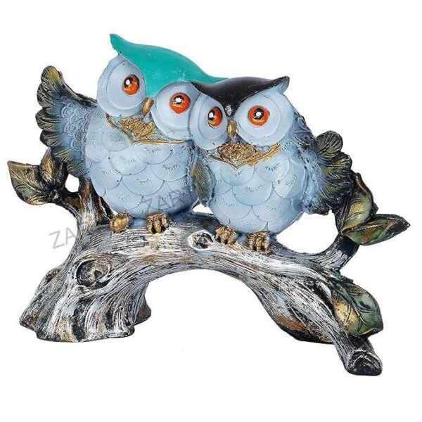 Owl Family Sitting on Tree Decorative Bird Showpieces Statue for Home Decor Living Room Bedroom Wall Shelf Table Top Garden Decoration Items -6 - Image 3