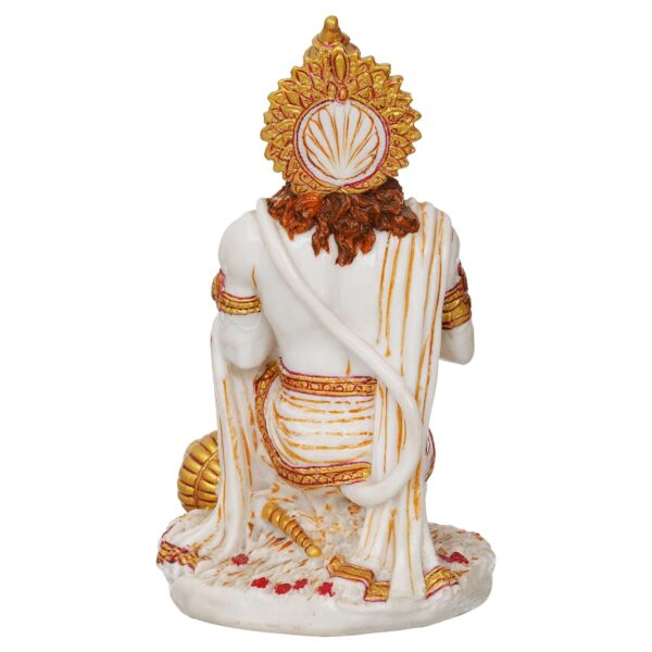 Hanuman Ji Marble Dust Murti Idol, Poly Marble Sitting Bajrang Bali for Pooja Temple Home Decoration Item Positive Envirement - Image 2