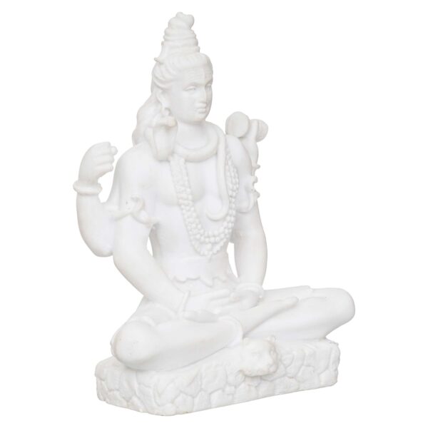 Handicraft Marble dust Lord Shiv ji Statue for Pooja, Car Dashboard I Shiva Idol I Bholenath I Mahakal I Adiyogi Statue I Office Table - Image 2