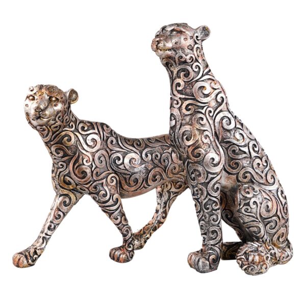 White Panther Standing Position Animal Showpiece Antique Sculpture for Home Decor Showpiece Figurine - Image 3