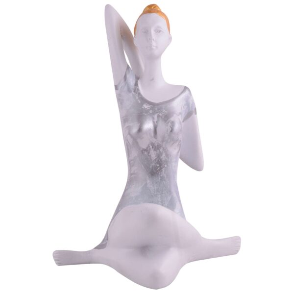 Suitable for home decor Yoga Posture Lady Statue Idol for Home Yoga Statue admirable piece of gift (silver) - Image 2